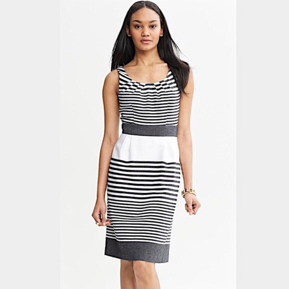 Banana Republic | Striped dress with pockets - size 2 - cotton dress fully lined